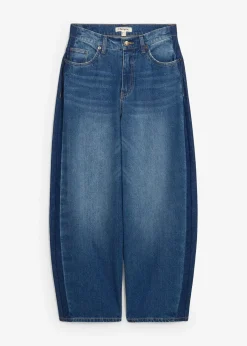 Jean barrel taille haute, cropped
