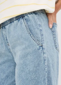 Jean barrel taille mi-haute élastiquée