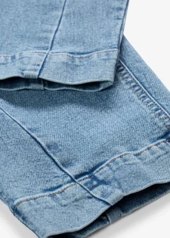 Jean barrel taille mi-haute, cropped