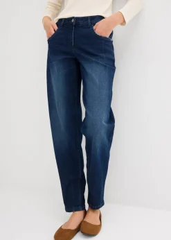 Jean barrel taille mi-haute