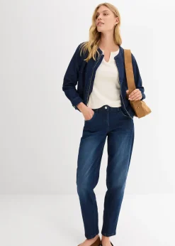 Jean barrel taille mi-haute