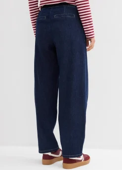 Jean barrel taille mi-haute élastiquée