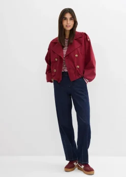 Jean barrel taille mi-haute élastiquée