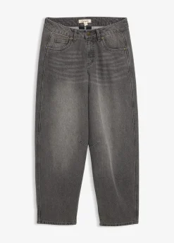 Jean barrel taille mi-haute