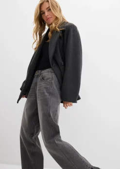 Jean barrel taille mi-haute