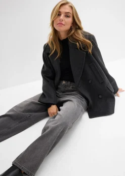 Jean barrel taille mi-haute