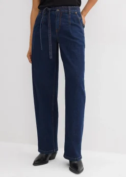 Jean barrel taille mi-haute