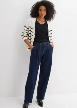 Jean barrel taille mi-haute