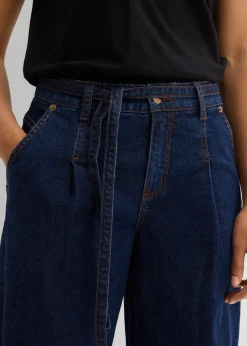 Jean barrel taille mi-haute