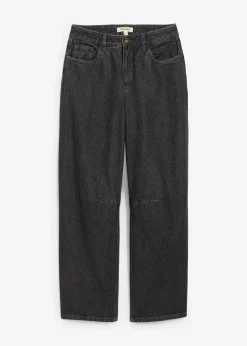 Jean barrel taille mi-haute