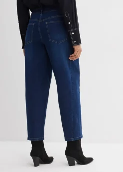 Jean barrel taille mi-haute