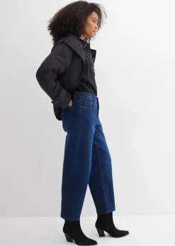 Jean barrel taille mi-haute