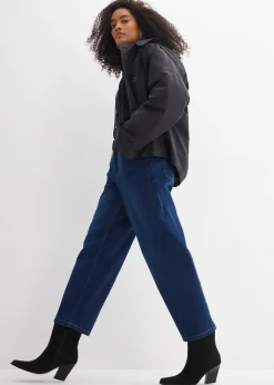 Jean barrel taille mi-haute