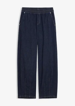 Jean barrel taille mi-haute élastiquée