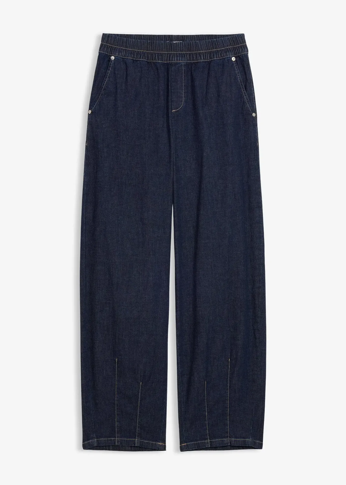 Jean barrel taille mi-haute élastiquée