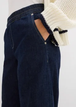 Jean barrel taille mi-haute élastiquée