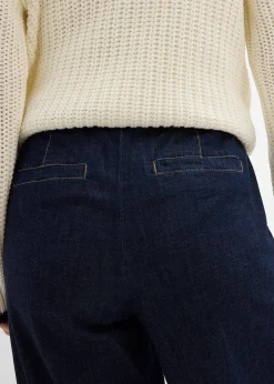 Jean barrel taille mi-haute élastiquée