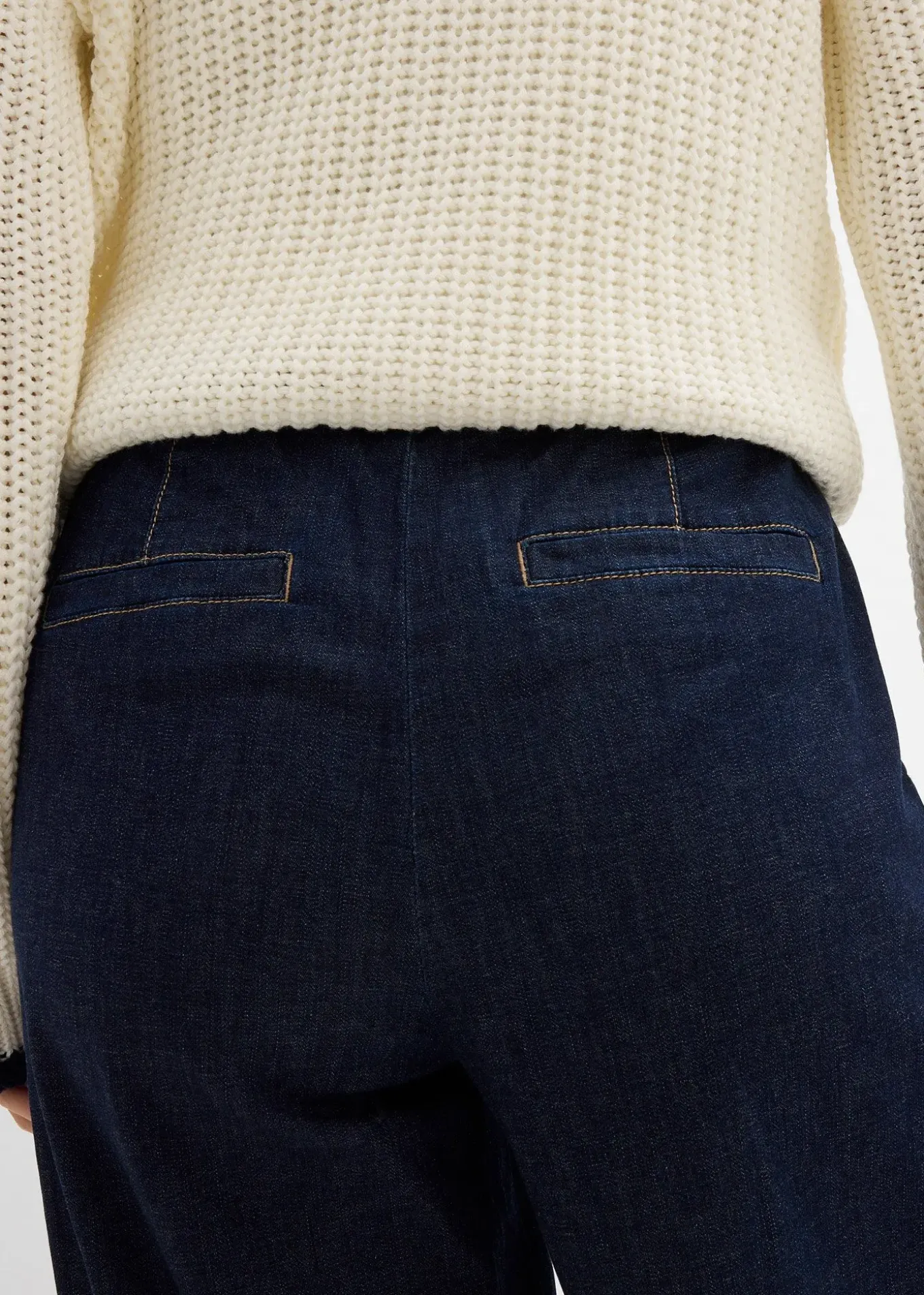 Jean barrel taille mi-haute élastiquée