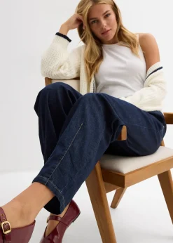 Jean barrel taille mi-haute élastiquée