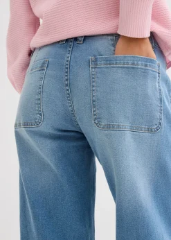 Jean barrel taille mi-haute