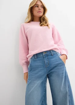 Jean barrel taille mi-haute