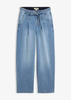 Jean barrel taille mi-haute