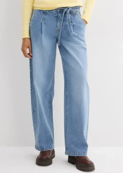 Jean barrel taille mi-haute