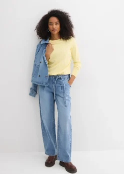 Jean barrel taille mi-haute