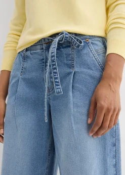 Jean barrel taille mi-haute