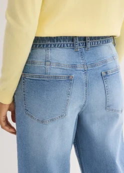 Jean barrel taille mi-haute