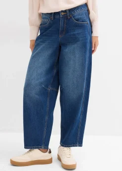Jean barrel taille mi-haute