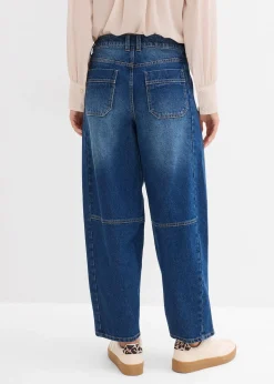 Jean barrel taille mi-haute