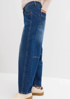 Jean barrel taille mi-haute