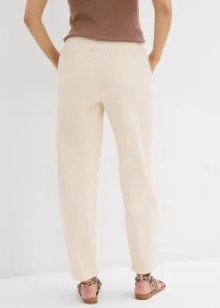 Jean barrel taille mi-haute élastiquée