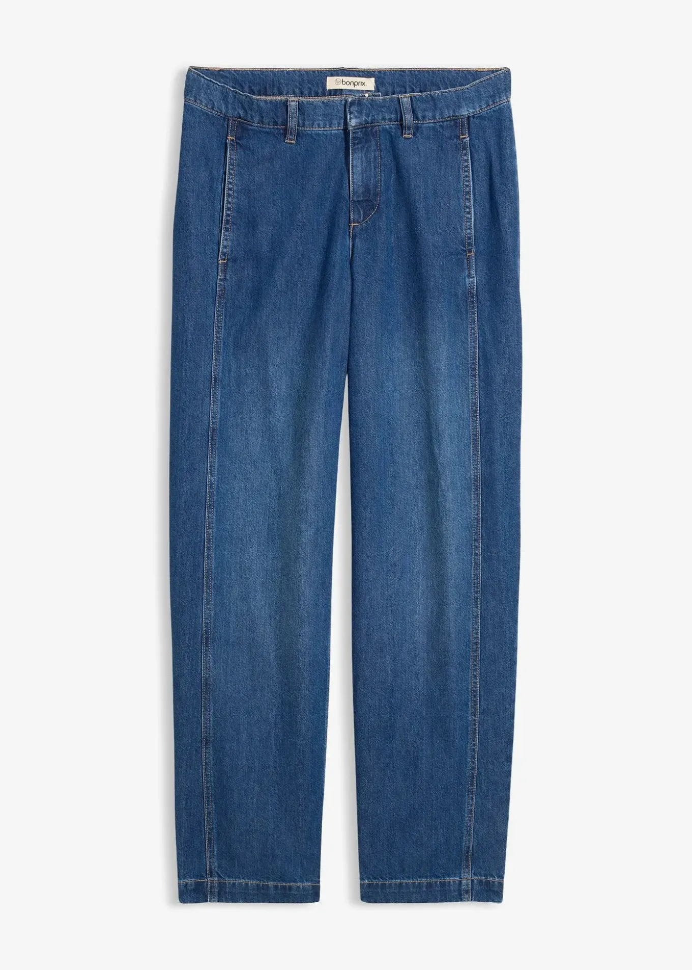 Jean barrel, taille mi-haute