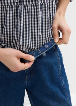 Jean barrel, taille mi-haute