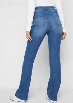 Jean bootcut, taille haute et élastiquée