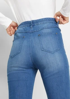 Jean bootcut, taille haute et élastiquée