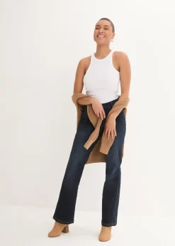 Jean Bootcut, taille haute et élastiquée