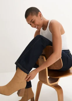 Jean Bootcut, taille haute et élastiquée