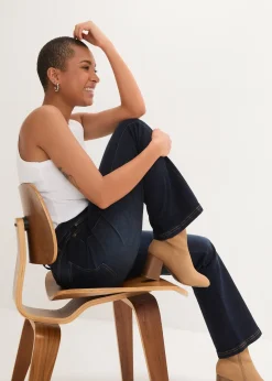 Jean Bootcut, taille haute et élastiquée