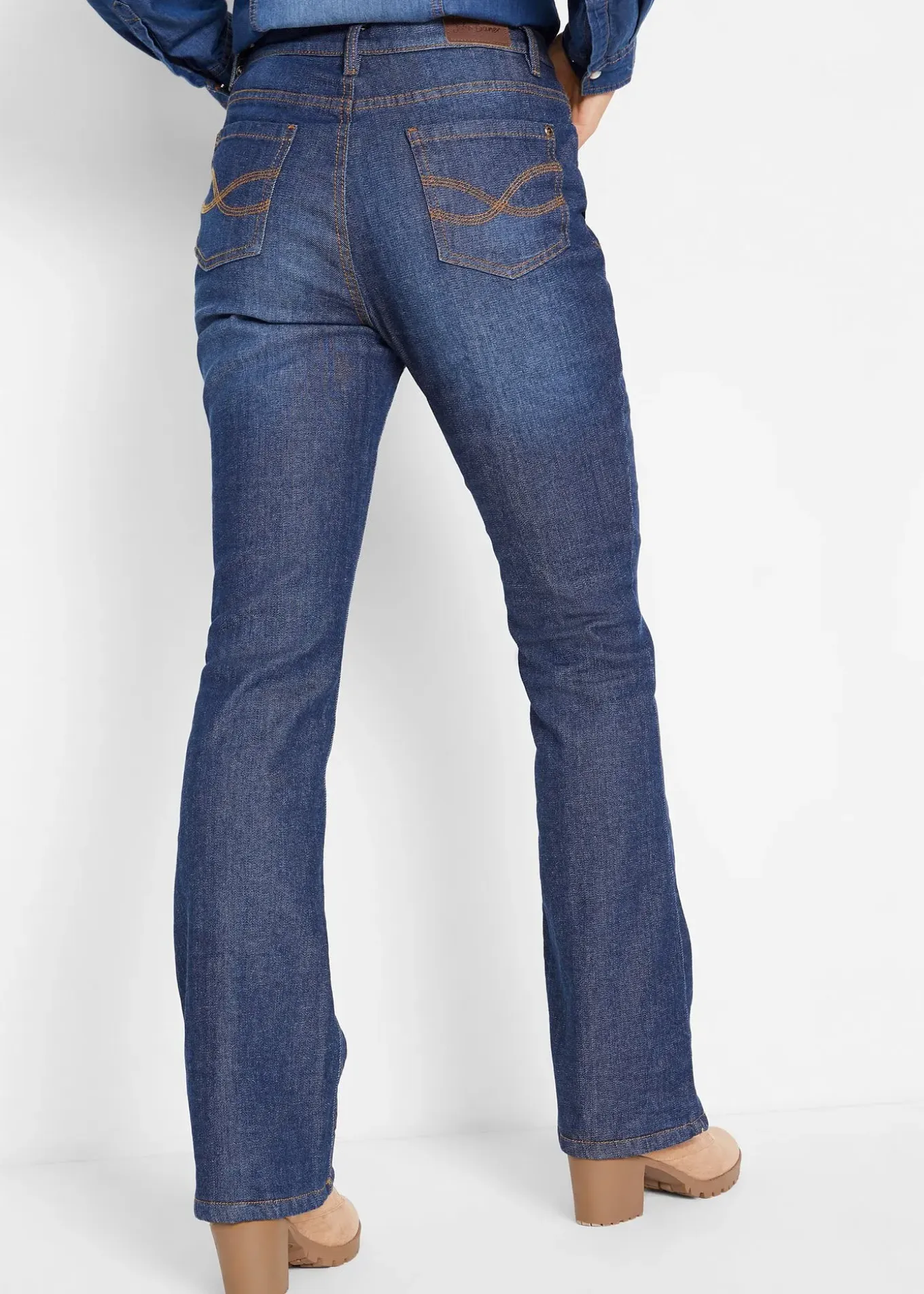Jean bootcut taille haute, thermique
