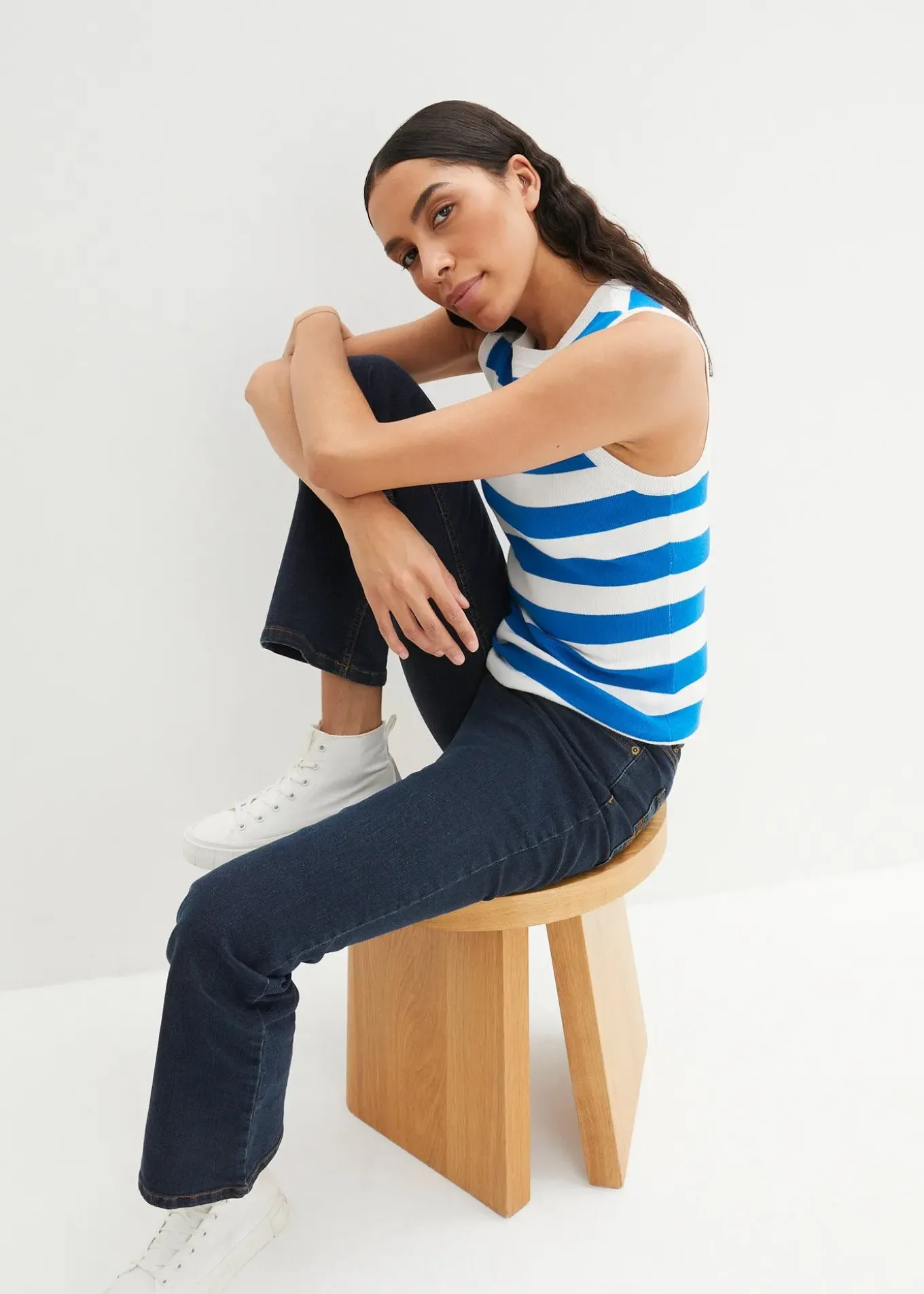 Jean bootcut taille haute, extensible