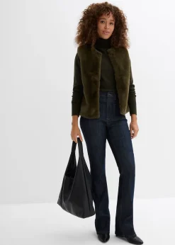 Jean bootcut taille haute élastiquée