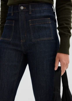 Jean bootcut taille haute élastiquée