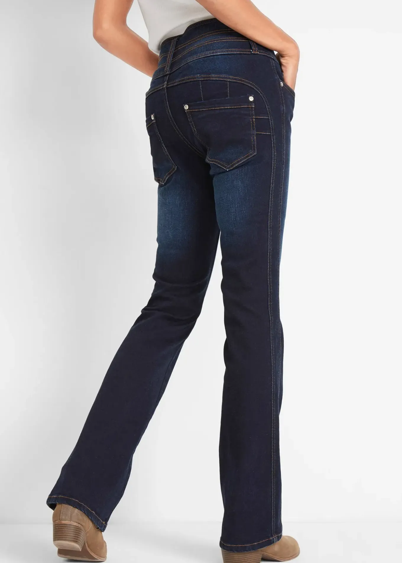 Jean bootcut taille haute, sculptant