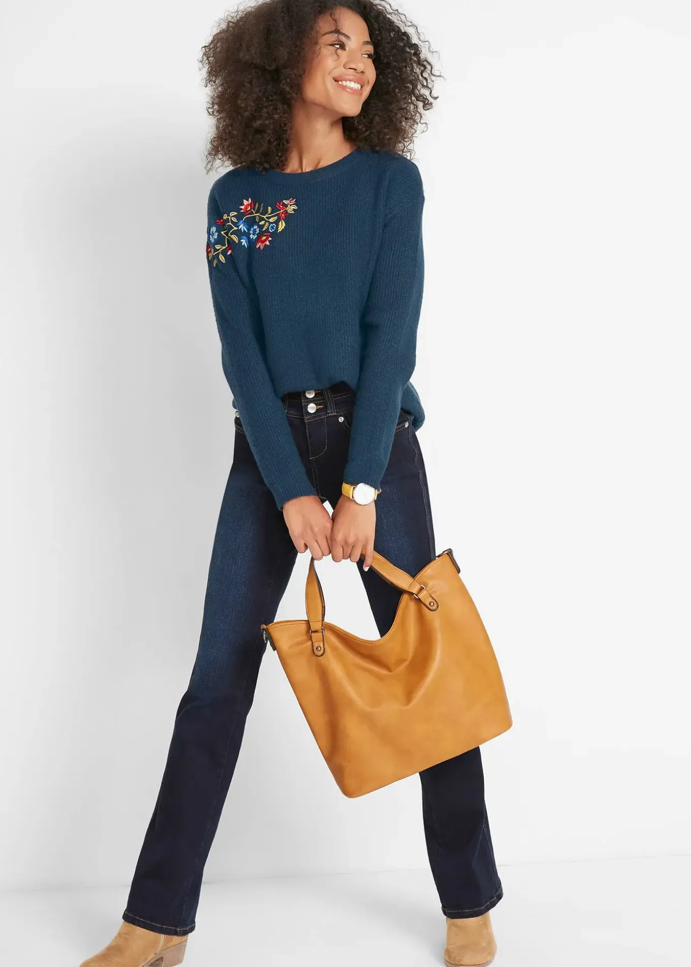 Jean bootcut taille haute, sculptant