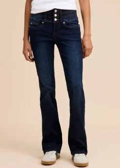 Jean bootcut taille haute, sculptant