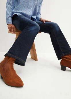 Jean bootcut taille mi-haute, extensible