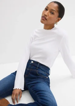 Jean bootcut taille mi-haute, extensible